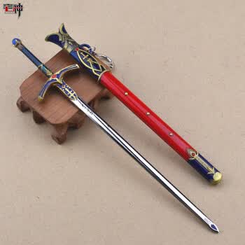 动漫模型 带鞘刀剑玩具周边 命运saber长夜石中剑 22cm