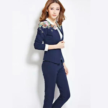 韩逸布舍春秋装运动装卫衣女休闲西装三件套运动服套装06N5bl 蓝色 L