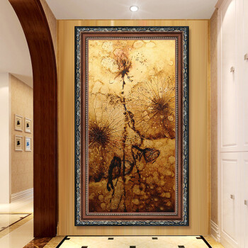 
                                        博艺佳东南亚油画泰式金箔画别墅家居玄关走廊挂画纯手绘油画装饰画 A 50*105CM                