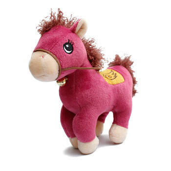 马年货吉祥生肖福马到成功小马玩偶毛绒玩具圣诞年会礼物 紫色 约35cm