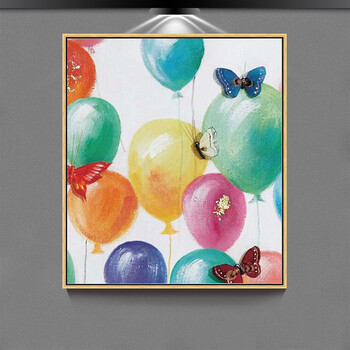手绘油画玄关装饰画现代客厅挂画沙发背景墙有框画工作室气球手工墙画