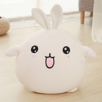 沃宏创意卡通抱枕可爱q版兔子毛绒个玩具泡沫粒子兔子玩偶 白 50cm