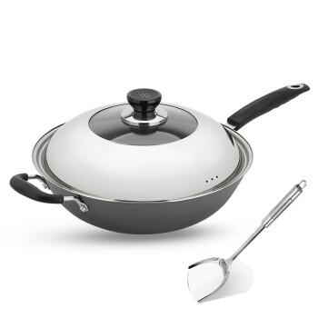 
                                        美厨（maxcook）精铸铁锅34cm TG-134（带盖 可用电磁炉 无涂层 可用铁铲）                