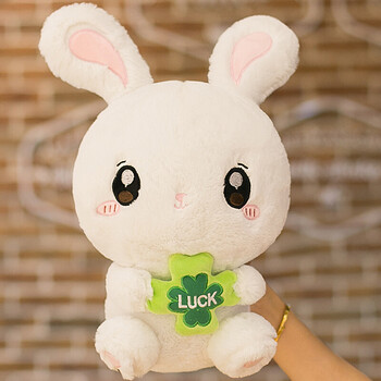 迈途汽车用品 摆件卡通兔子公仔长耳兔毛绒玩具布娃娃小白兔抱枕家居