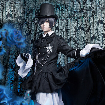 黑执事cos服夏尔cosplay服装拖尾礼服男动漫 全套服装 假发 m