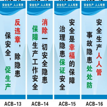 安全月海報掛圖展板 企業工廠車間安全品質宣傳畫實驗室標語 13-16 一