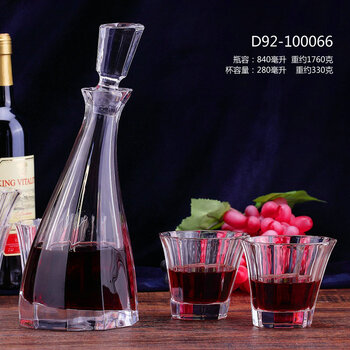 欧式水晶套装洒具洋酒酒具红酒杯套装 磨砂品水晶酒瓶带盖醒酒器酒瓶一壶六杯七件套酒具 92-100066