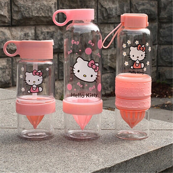 
                                        hello kitty 儿童柠檬杯 塑料卡通KT猫榨汁杯随手杯水杯 KT猫 大人款800ml                