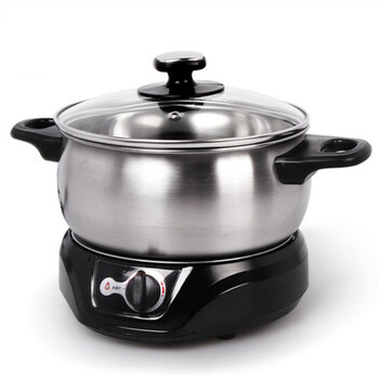 学生迷你小火锅功能电煮锅分体电热杯电火锅小电锅 银色