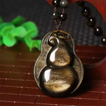 飞玉缘 天然金曜石葫芦吊坠 情侣款福禄葫芦男女款挂件_ 1折现价899元