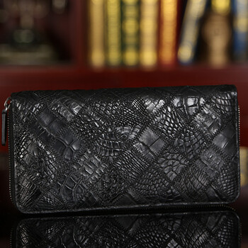 香港玛萨皇冠 男士手包鳄鱼皮手拿包男款休闲头骨手抓包 编织