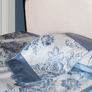 lehome乐加家纺 凉席子 单双人 冰丝席 栩清风-蓝 1.2米床