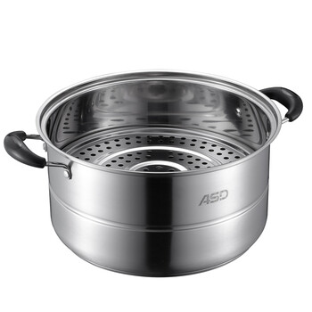 
                                        爱仕达（ASD） 304不锈钢三层加厚复底28CM 电磁炉明火通用蒸锅 WGNS1528                