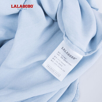 LALABOBO拉拉波波女装 连衣裙春夏款星条皇冠长款露肩牛仔L81A-WSNS46 浅套白 S