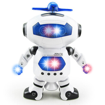 机器人玩具儿童电动跳舞机器人360度旋转灯光音乐电动玩具 跳舞机器人