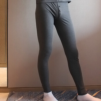 青年时尚纯棉男士秋裤青少年学生薄款秋冬季打底裤单件男土线裤潮 深