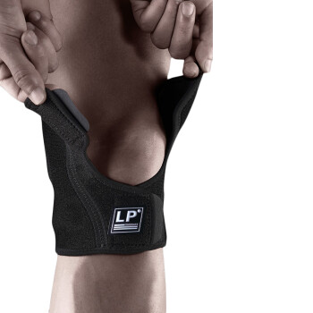 LP558ca前开式护膝关节篮球羽毛球跑步半月板损伤健身运动护膝盖 黑色 单只 S 33.0-39.4cm