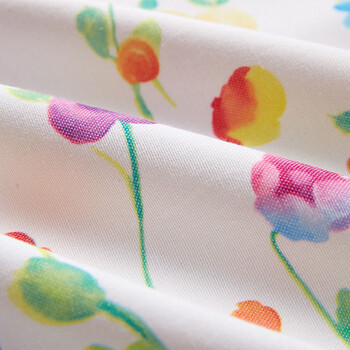 Cozzylife蔻姿加厚布艺印花椅背套 七色堇  (2入) 45cm*80cm