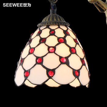 世为SEEWEE 地中海客厅吊灯 创意蒂凡尼餐厅灯饰大气欧式田园卧室吊灯具 三头款