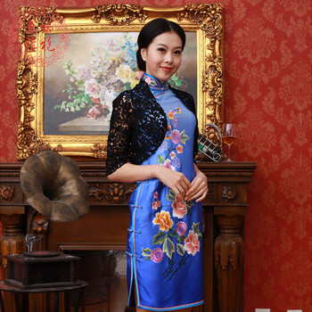 
                                                            逸福水溶蕾丝镂空中袖百搭小披肩 短外套女 旗袍外搭开衫  高档春季春装坎肩外披 黑色 XL                