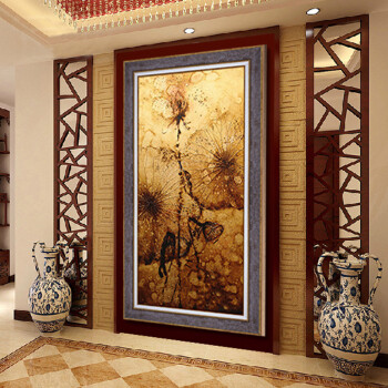 
                                        博艺佳东南亚油画泰式金箔画别墅家居玄关走廊挂画纯手绘油画装饰画 A 50*105CM                
