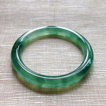 天然缅甸翡翠冰种飘花油青手镯 男女款玉器玉镯 52mm-53mm
