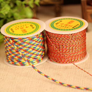 聚缘阁五色线金刚绳结手链五彩绳佛珠线藏式佛教串珠线手绳项链绳