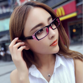 
                                        胜诺 游戏平光眼镜防蓝光护目镜 保护视力镜 外黑内紫色 布袋款                