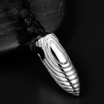 925银项链男 复古子弹头吊坠 简约学生饰品 七夕情人节礼物送男友 重