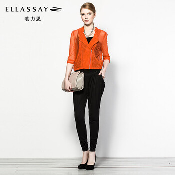 ELLASSAY歌力思女装 修身显瘦时尚休闲哈伦裤小脚裤 黑色 99 L