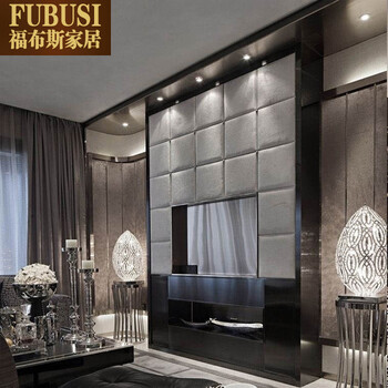 
                                        FUBUSI 软包硬包电视背景墙定做简约现代欧式客厅卧室移门软包床头软包背景墙方形硬包皮革 《方形4公分厚软包》                