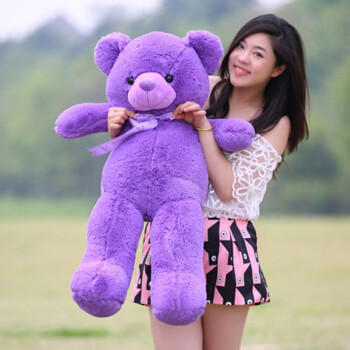 小熊公仔泰迪熊毛绒玩具抱熊玩偶女孩布娃娃儿童节生日礼物 浪漫紫色