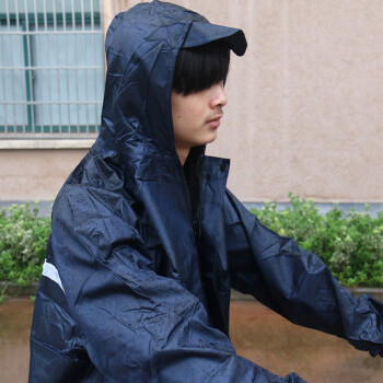 
                                                            Aprilsun 分体式雨衣 电动车单人摩托车自行车男士厚雨裤雨衣两件套装 深蓝色                