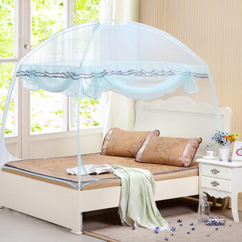 博洋家纺(beyond)床品家纺 夏日时光交叉帐 双人蚊帐 1.5米床