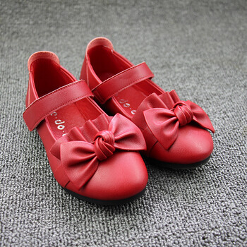 童雪小孩皮鞋春秋季儿童皮鞋女童时尚表演红色公主鞋 红色 31
