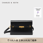 CHARLES＆KEITH22秋新品CK2-80781686宫廷风金属扣饰链条单肩斜挎包 
