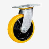 常成 K2-5寸平底活动双轴黑芯橙黄聚氨酯PU轮 中重型万向轮 4个装/套 K2-12125-32E