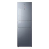 美的（Midea）271升三门冰箱 一级能效双变频三循环 风冷无霜 全仓净味 中门全域变温 钢化玻璃面板 BCD-271WTGPZM 沁玉蓝