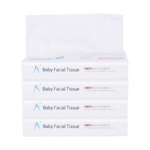 A+乳霜纸巾婴儿抽纸保湿护肤面巾纸 润湿4层46抽*4包