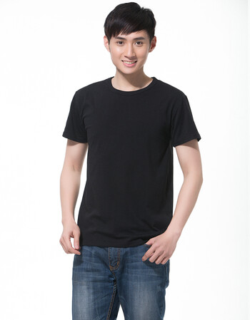 衫超市店员服印字logo图工作衣服短袖定做体恤聚会长袖班服diy桖 黑色