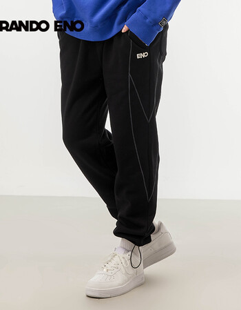 burandoeno潮牌休闲裤男百搭黑色长裤宽松情侣款束脚裤子男eaawk