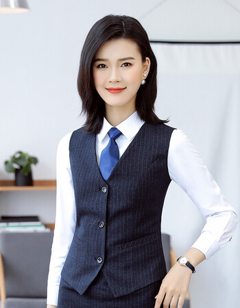 聚豪奢 银行面试服装女工装制服男女同款工作服西装套装秋冬马甲职业