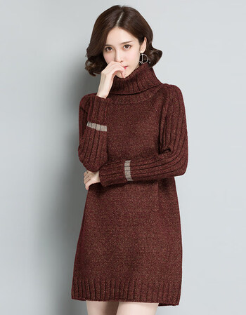 毛衣女宽松针织衫女长袖毛衣高领大款毛衣女秋冬中长款2018韩版新款