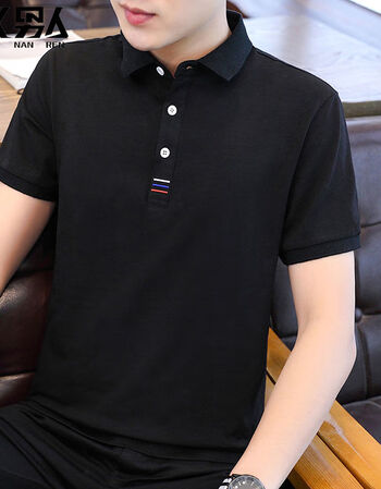 心仪男人男polo夏季潮流男装衬衫领新款有带t领短袖翻领半袖衣服透气