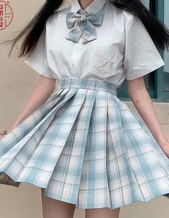 jk制服格裙百褶裙半身裙学生格子女装日系高腰校服套装夏季少女短裙