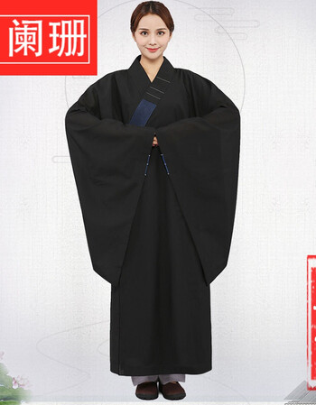 和尚衣服成人僧服海青居士服女僧人用品和尚袈裟男佛衣系儿童禅修道袍广袖海清黑色海青b款36 150 153cm 图片价格品牌报价 京东