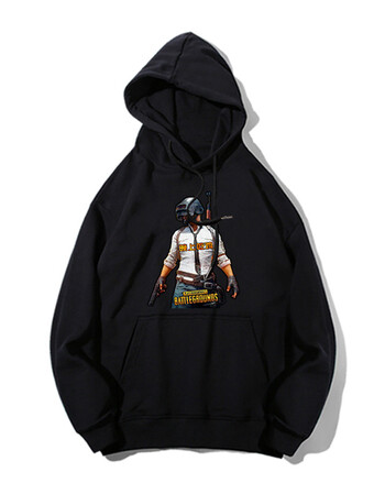 c刺激战场吃鸡上衣青少年学生加绒卫衣男连帽加厚 红色绝地求生-双人