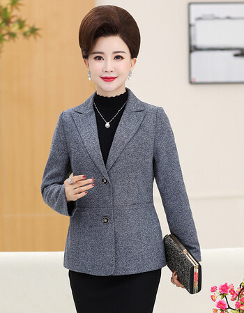 妈妈春装气质外套2019新款40岁50中年女西服中老年服装小西装上衣