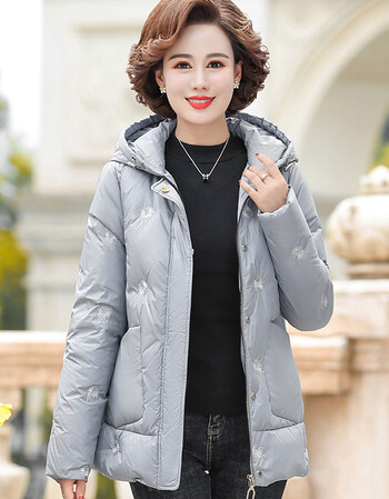 短装女羽绒服中老年人405060岁妈妈穿的冬季加厚外套大码衣服一号色xl