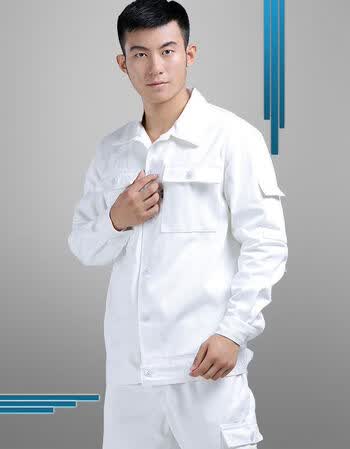 电焊服男套装工作服劳保白色焊工服棉布加厚可印字2021精白电焊服165